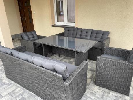 Duże meble ogrodowe technorattanowe na 8 osób
