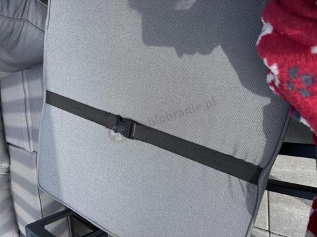 Duży komplet mebli ogrodowych modułowych z wysokim stołem i fotelem Trapeno 6 modułów grafit