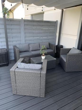 Duży komplet mebli tarasowych technorattanowych Stefano Set Max Antracite