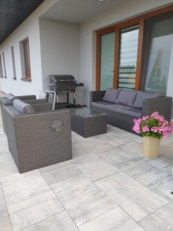 Duży komplet mebli tarasowych technorattanowych Stefano Set Max Antracite