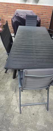 Duży komplet ogrodowy Kantara ze stołem rozkładanym 160-240 cm i 12 krzesłami