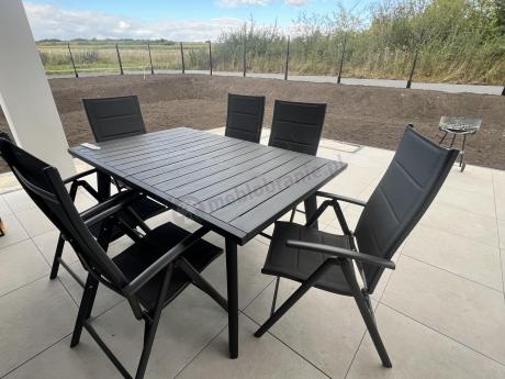 Duży komplet ogrodowy Kantara ze stołem rozkładanym 160-240 cm i 12 krzesłami