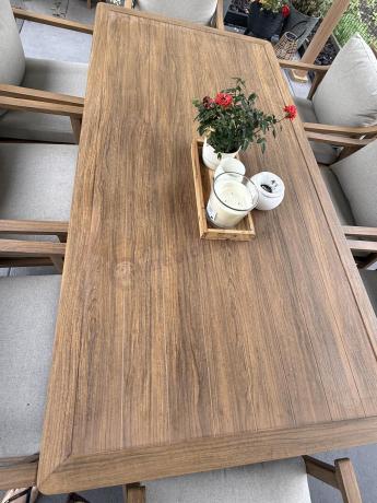 Duży komplet ogrodowych mebli obiadowych aluminiowo 