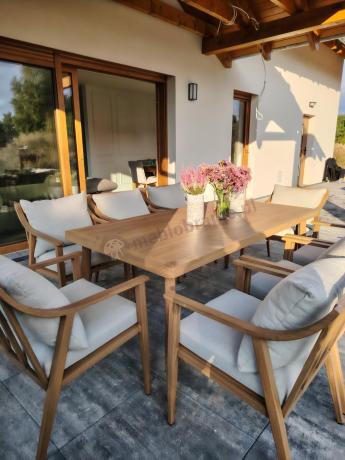 Duży komplet ogrodowych mebli obiadowych aluminiowo 