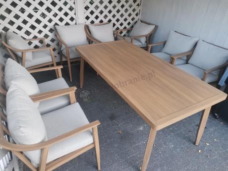 Duży komplet ogrodowych mebli obiadowych aluminiowo 
