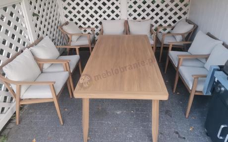 Duży komplet ogrodowych mebli obiadowych aluminiowo 