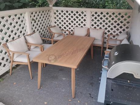Duży komplet ogrodowych mebli obiadowych aluminiowo 