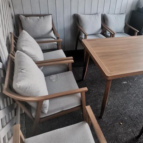 Duży komplet ogrodowych mebli obiadowych aluminiowo 