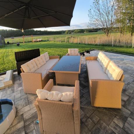 Duży komplet technorattanowy Topiano Grande Nature Select