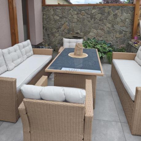 Duży komplet technorattanowy Topiano Grande Nature Select