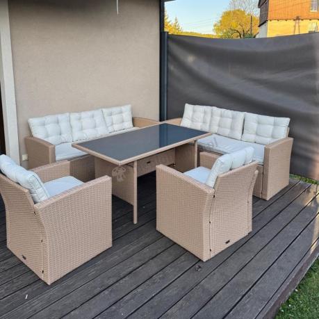 Duży komplet technorattanowy Topiano Grande Nature Select