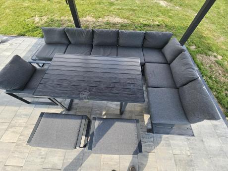 Duży modułowy narożnik na taras Panaon Corner XXL + fotel - DG