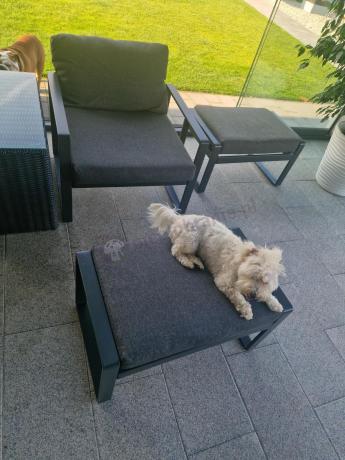 Duży modułowy narożnik na taras Panaon Corner XXL + fotel - DG