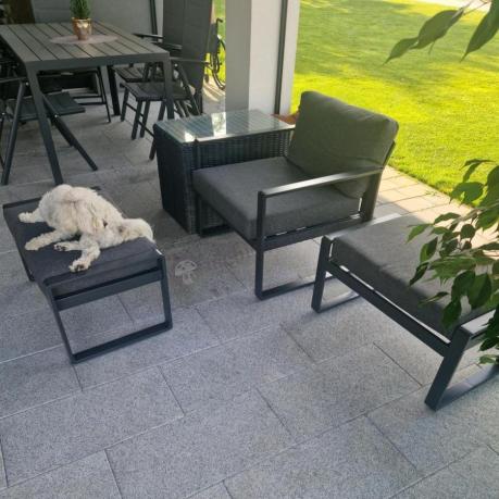 Duży modułowy narożnik na taras Panaon Corner XXL + fotel - DG