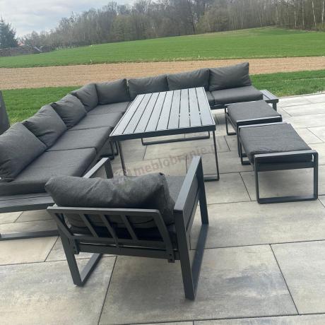 Duży modułowy narożnik na taras Panaon Corner XXL + fotel - DG
