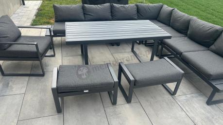 Duży modułowy narożnik na taras Panaon Corner XXL + fotel - DG