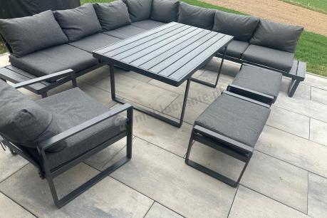 Duży modułowy narożnik na taras Panaon Corner XXL + fotel - DG