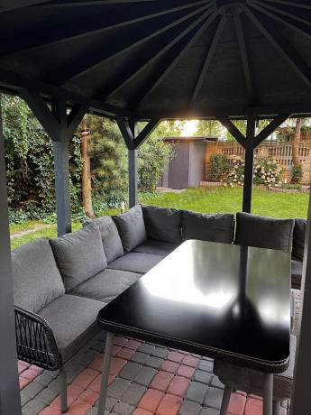 Duży narożnik na taras 240x240cm rope style Postigo Corner XXL Dark Grey