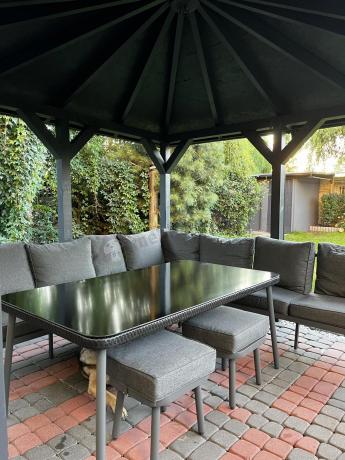 Duży narożnik na taras 240x240cm rope style Postigo Corner XXL Dark Grey