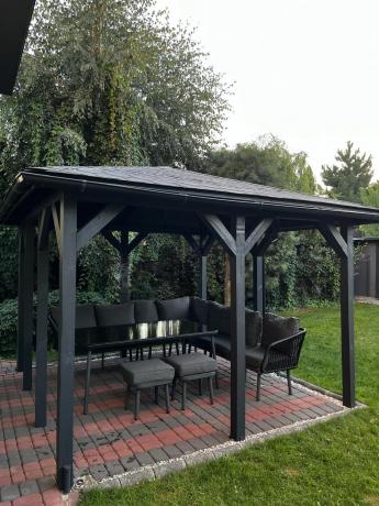 Duży narożnik na taras 240x240cm rope style Postigo Corner XXL Dark Grey