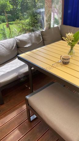 Duży narożnik obiadowy z dodatkowymi blatami i fotelem Panaon GW