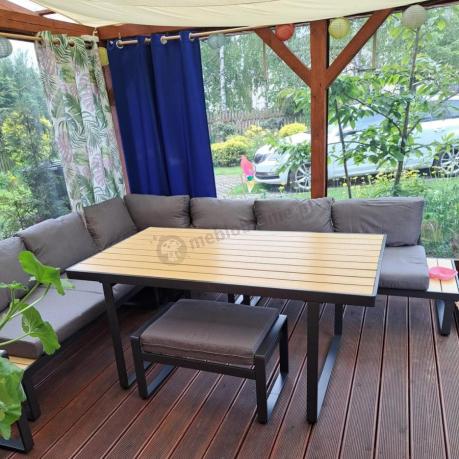 Duży narożnik obiadowy z dodatkowymi blatami i fotelem Panaon GW