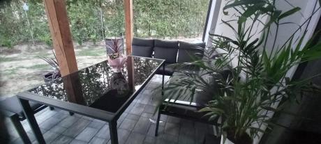 Duży narożnik ogrodowy metalowy 294x184cm Doros Corner XXL z 2 fotelami, 2 pufami i stołem 160cm wysokie oparcia - Da