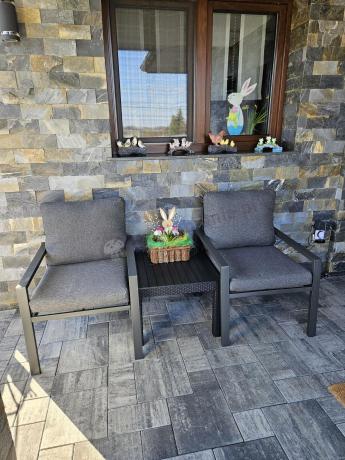 Duży narożnik ogrodowy metalowy 294x184cm Sodor Corner XXL z 2 fotelami, 2 pufami i stołem 160cm - Dark Grey