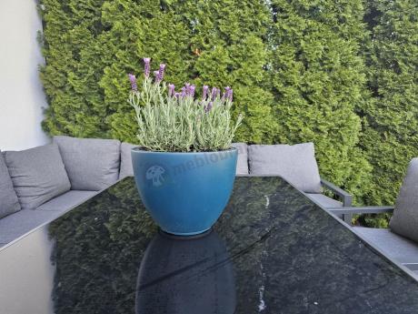Duży narożnik ogrodowy metalowy Sodor Corner XXL z fotelami, pufami i stołem 160cm - Dark Grey
