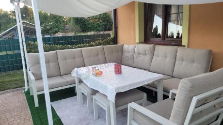 Duży narożnik ogrodowy z fotelem Tavaro Corner XL Cream