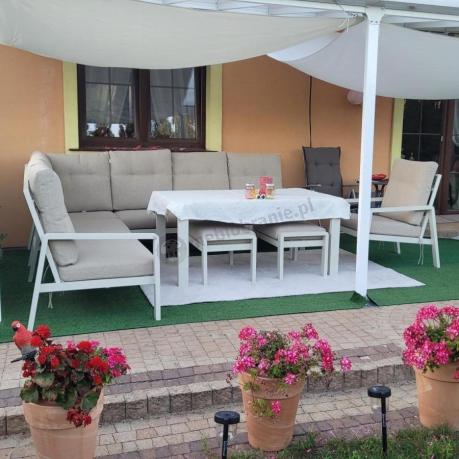 Duży narożnik ogrodowy z fotelem Tavaro Corner XL Cream