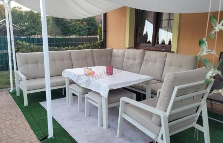 Duży narożnik ogrodowy z fotelem Tavaro Corner XL Cream