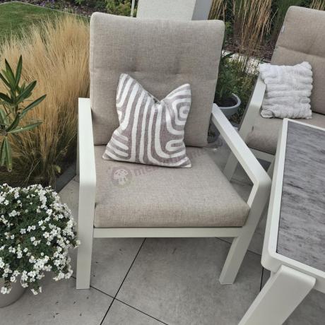 Duży narożnik ogrodowy z fotelem Tavaro Corner XL Cream