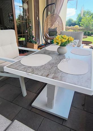 Duży narożnik ogrodowy z regulowanymi fotelami Tavaro Corner XL Plus Cream