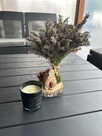 Duży narożnik Relly VI grafit z podnoszonym stołem i fotelem + pufy