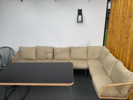 Duży narożnik tarasowy 240x240cm w stylu boho Postigo Corner XXL Nature