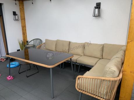 Duży narożnik tarasowy 240x240cm w stylu boho Postigo Corner XXL Nature
