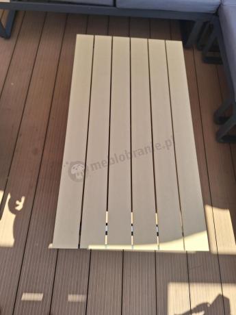 Duży narożnik tarasowy z dodatkowymi blatami i fotelem Panaon GW