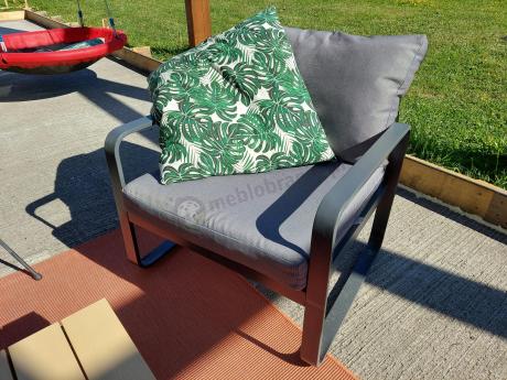 Duży narożnik tarasowy z dodatkowymi blatami i fotelem Panaon GW