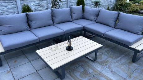 Duży narożnik tarasowy z dodatkowymi blatami i fotelem Panaon GW