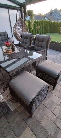 Duży narożnik technorattanowy z regulowanymi fotelami - Laritto Corner XL - Antracite