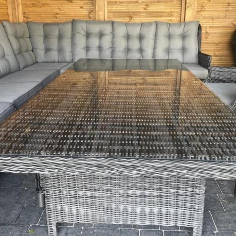 Duży narożnik technorattanowy z regulowanymi fotelami - Laritto Corner XL - Antracite