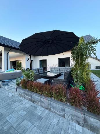 Duży narożnik technorattanowy z regulowanymi fotelami - Laritto Corner XL - Antracite