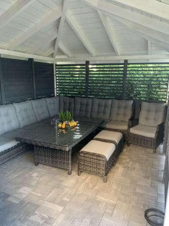 Duży narożnik technorattanowy z regulowanymi fotelami - Laritto Corner XL - Antracite