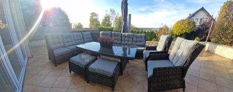 Duży narożnik technorattanowy z regulowanymi fotelami - Laritto Corner XL - Antracite