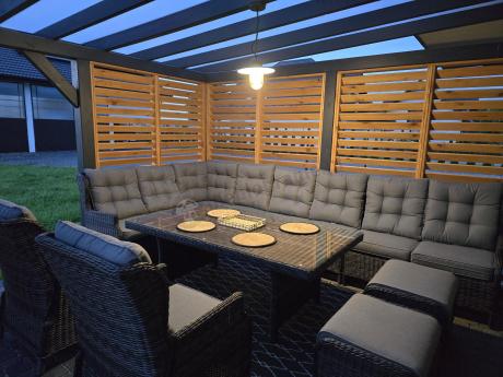 Duży narożnik technorattanowy z regulowanymi fotelami - Laritto Corner XL - Antracite