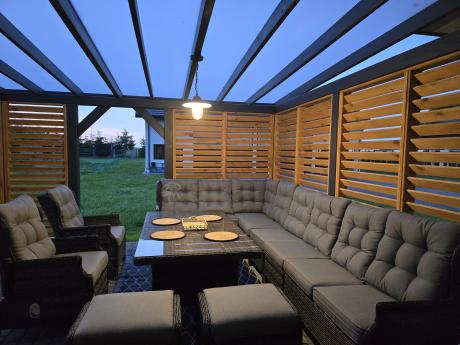 Duży narożnik technorattanowy z regulowanymi fotelami - Laritto Corner XL - Antracite