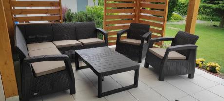 Duży narożnik wypoczynkowy na taras Relly brązowy