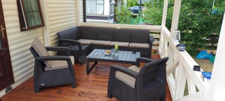 Duży narożnik wypoczynkowy na taras Relly brązowy