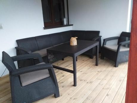 Duży narożnik wypoczynkowy na taras Relly brązowy